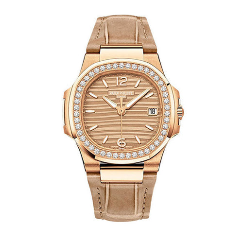 Patek Philippe Nautilus Date Sweep Seconds – 32 mm – Rose Gold – Golden Dial – 7010R-012