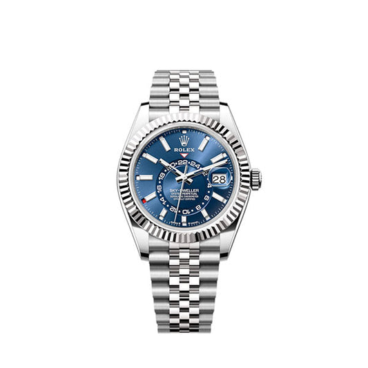 Sky-Dweller, 42mm, Oystersteel and 18k White Gold, Blue, Jubilee, Ref# 336934-0006