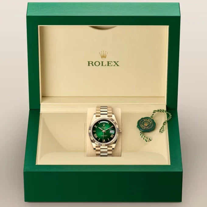 Day-Date 40 Oyster, 40 mm, Yellow Gold, Green Ombré Dial, Ref# 228238-0069