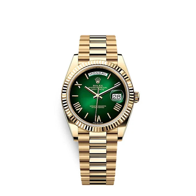 Day-Date 40 Oyster, 40 mm, Yellow Gold, Green Ombré Dial, Ref# 228238-0069