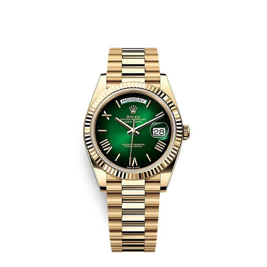 Day-Date 40 Oyster, 40 mm, Yellow Gold, Green Ombré Dial, Ref# 228238-0069