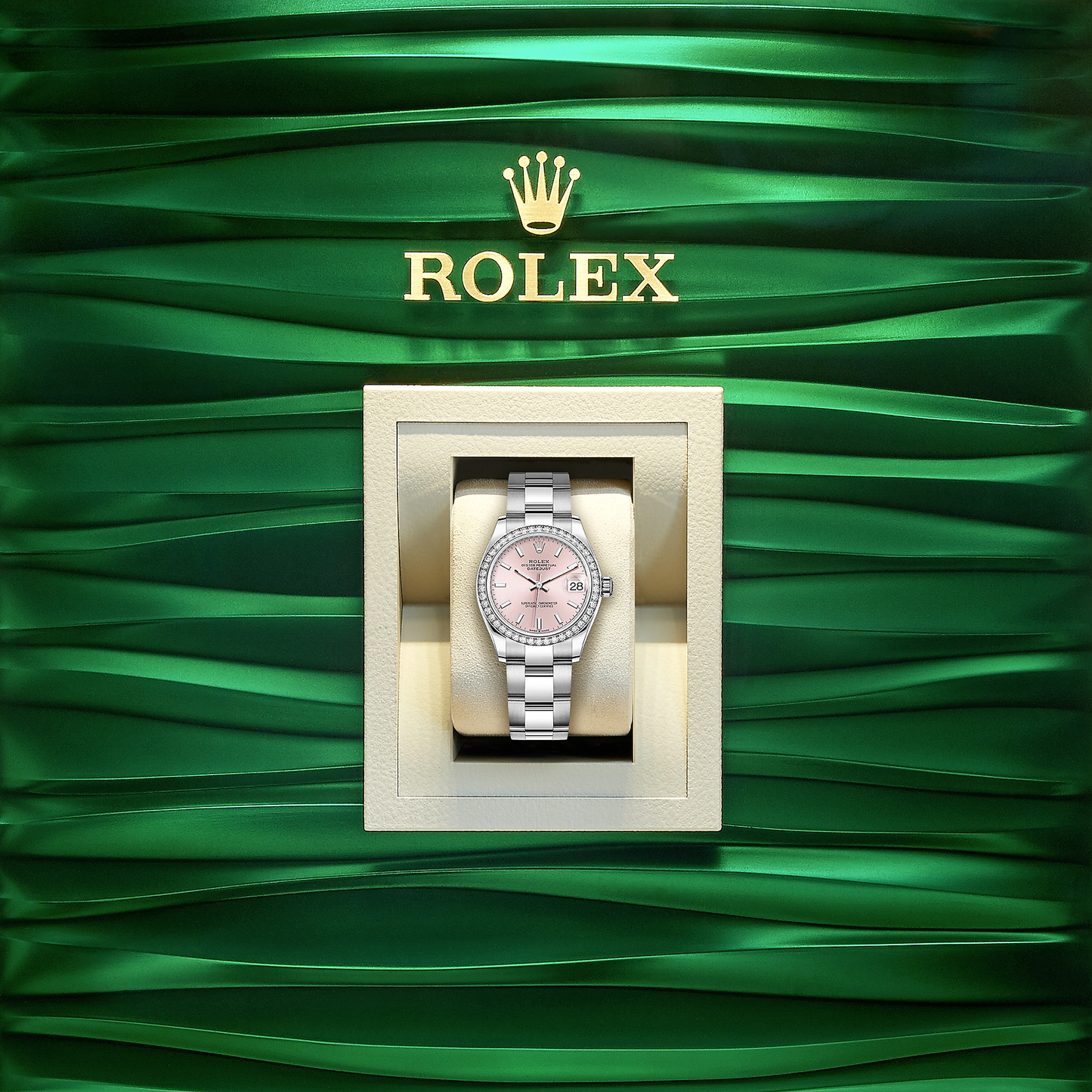 Datejust 31, Oystersteel, 18kt White Gold and diamonds, Ref# 278384RBR-0017