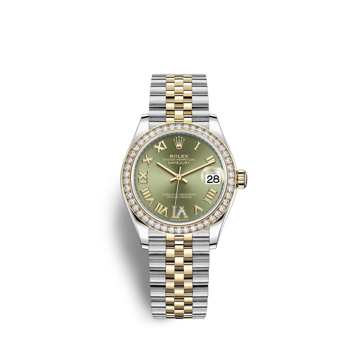 Datejust 31, Oystersteel, 18kt Yellow Gold and diamonds, Ref# 278383RBR-0016