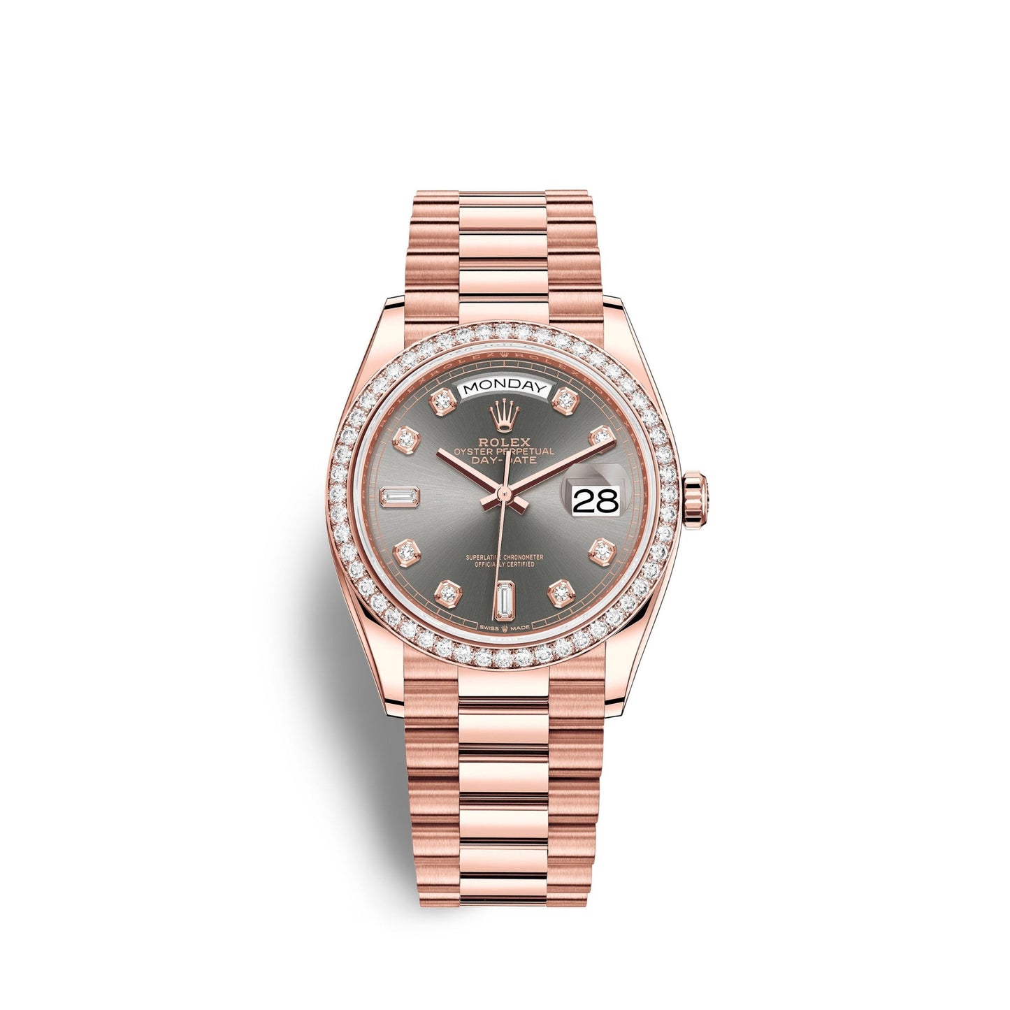 Day-Date 36mm, 18k Everose Gold, Ref# 128345rbr-0052