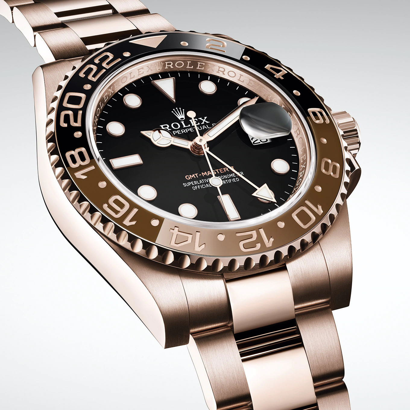 GMT-Master II Rootbeer, 18k Everose gold, 40mm, Ref# 126715chnr-0001