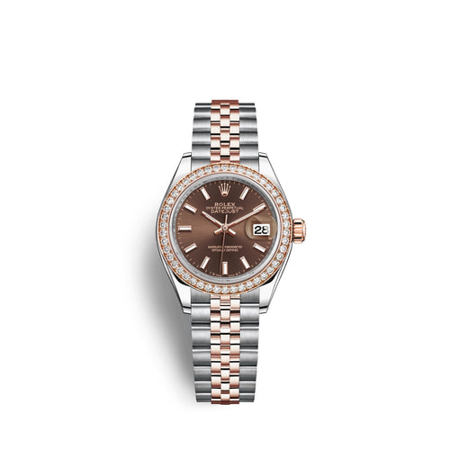 Lady-Datejust 28, Oystersteel and 18k Everose Gold, Ref# 279381RBR-0017