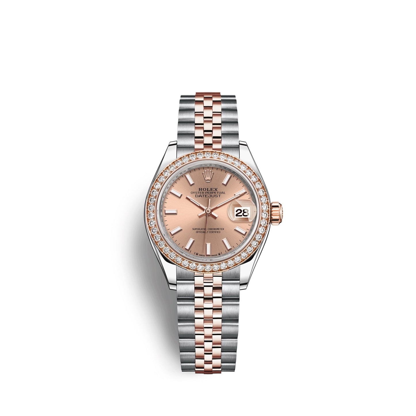 Lady-Datejust 28, Oystersteel and 18k Everose Gold, Ref# 279381RBR-0023