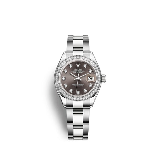 Lady-Datejust 28, Oystersteel and 18k White Gold, Ref# 279384RBR-0018