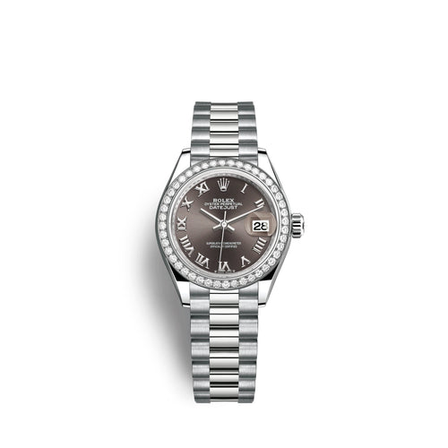Lady-Datejust 28mm, 18k White Gold, Ref# 279139rbr-0010